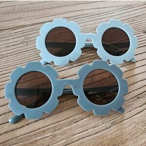 Girls Flower Muted Blue and Teal Sunglasses Bundle New